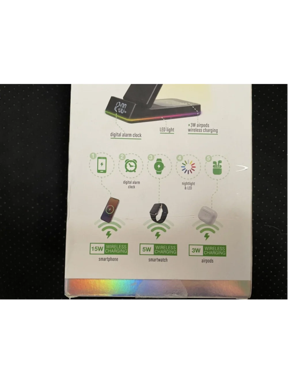 Vivitar Triple Charge 5 in 1 Powerstation Digital Alarm Clock & Nightlight